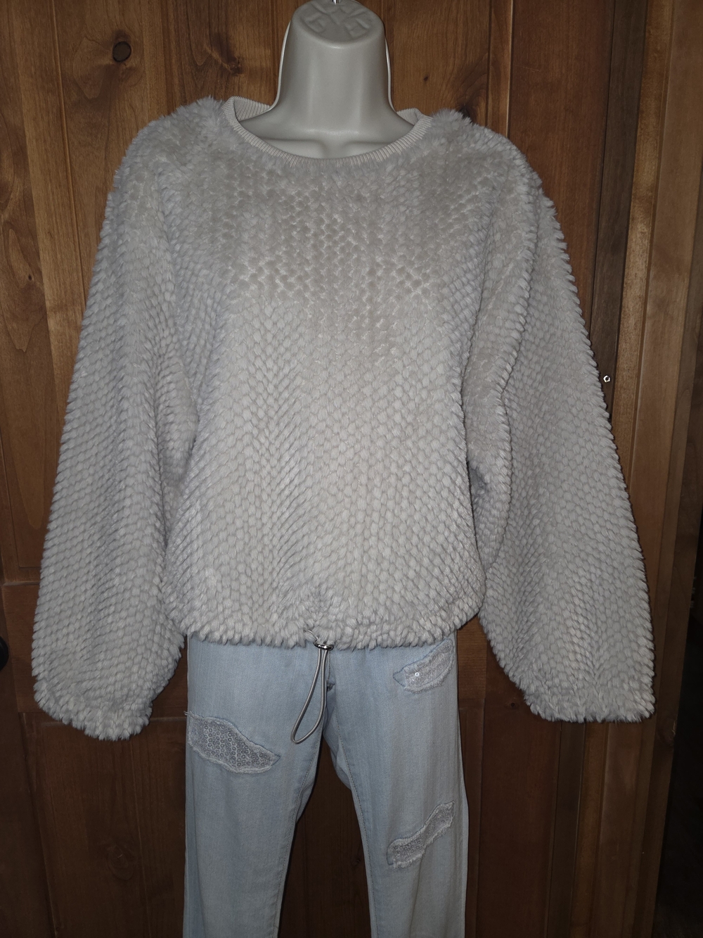 Sadie & Sage Cozy Plush Women's Sweater - Cream